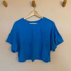 Blue crop top t shirt